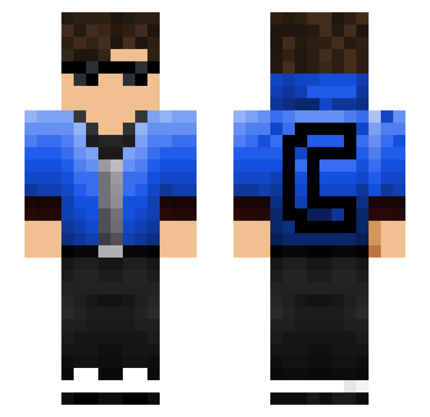 tota99 Minecraft skin, front and back view