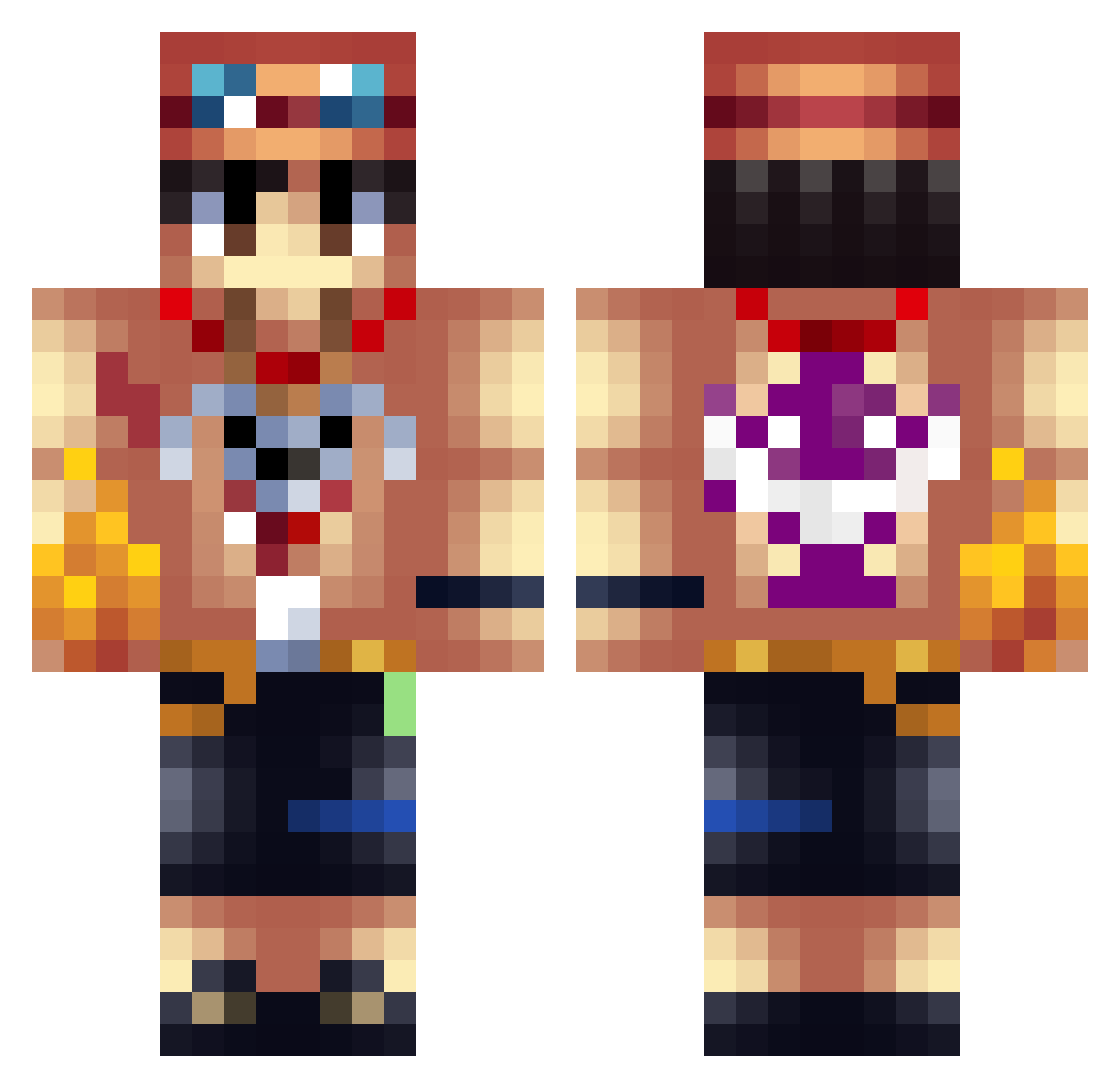 Magozinn Minecraft skin, front and back view