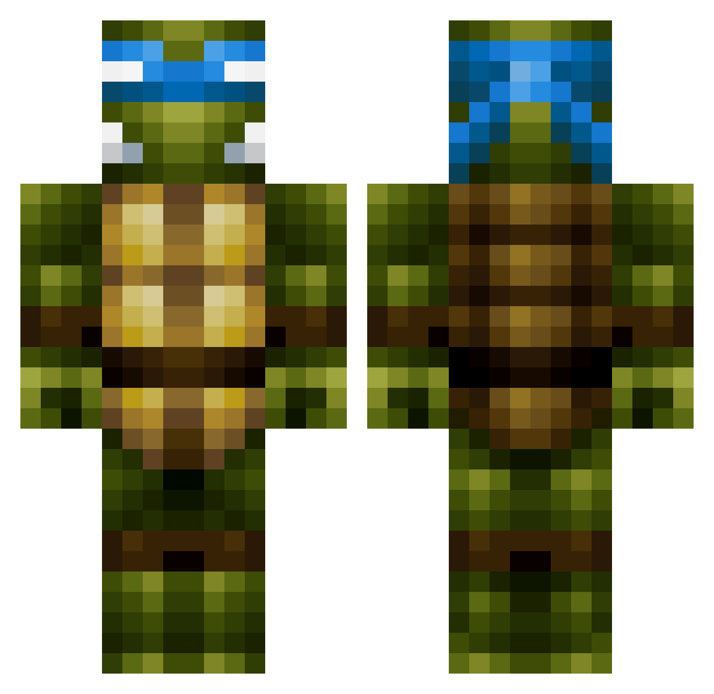 Lowercasep Minecraft skin, front and back view