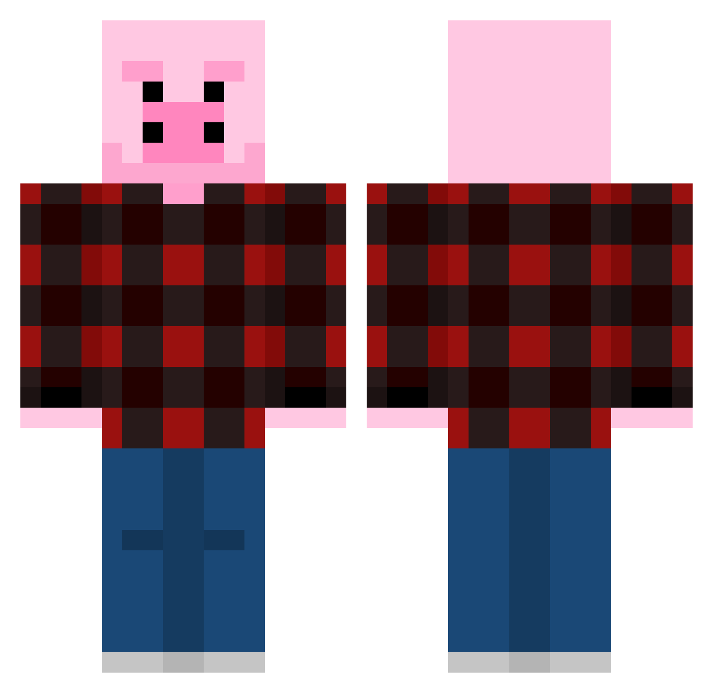 Realest_Isopod Minecraft skin, front and back view