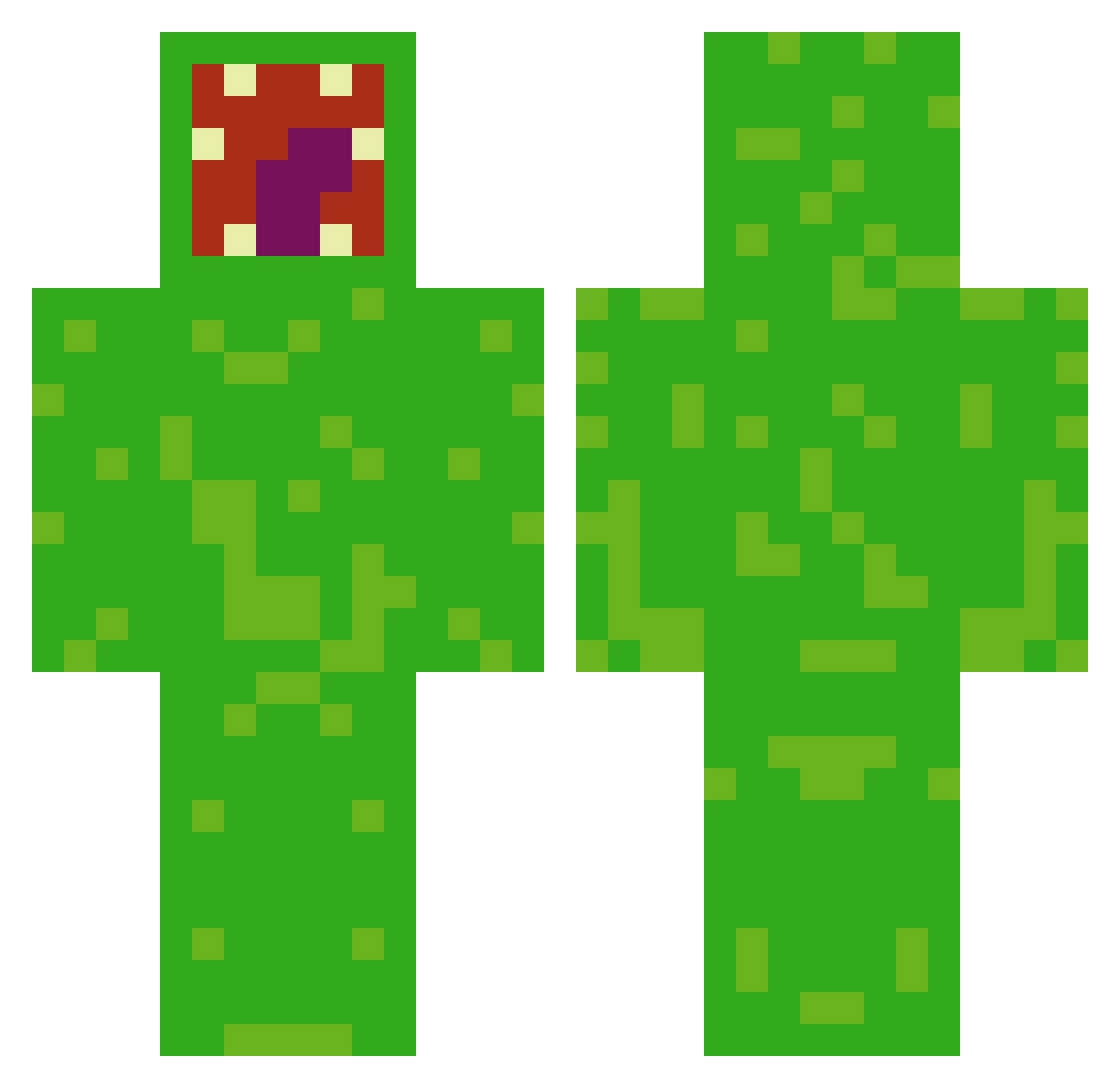 Amthorinho Minecraft skin, front and back view