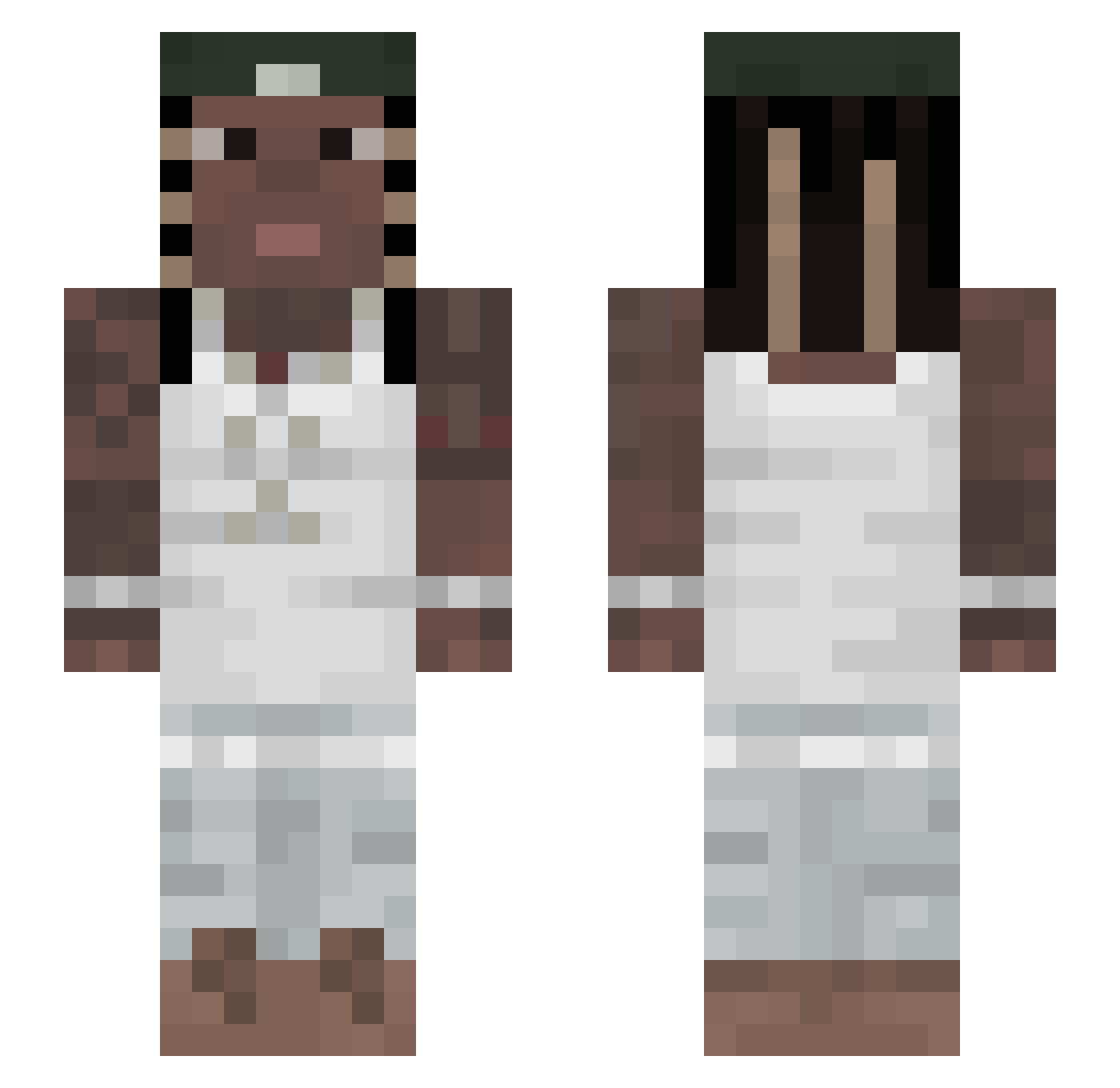 GrindFromRap Minecraft skin, front and back view