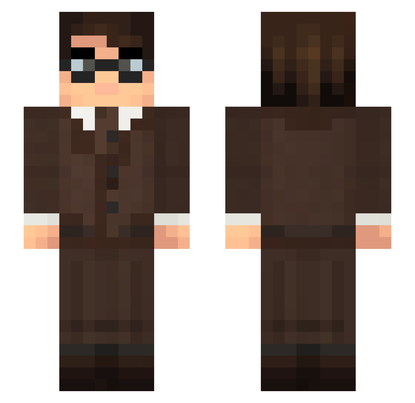 MrStev Minecraft skin, front and back view