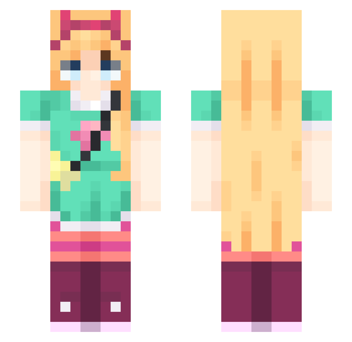 Daniel20YT Minecraft skin, front and back view