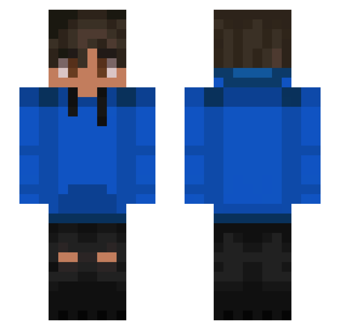 T16mc Minecraft skin, front and back view