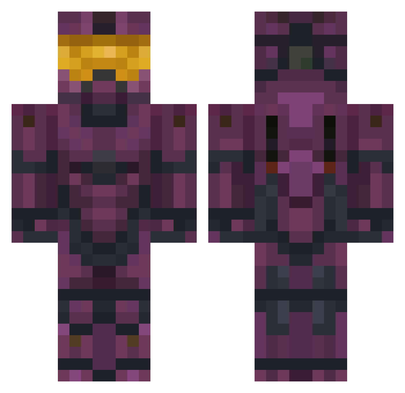 aquos741 Minecraft skin, front and back view
