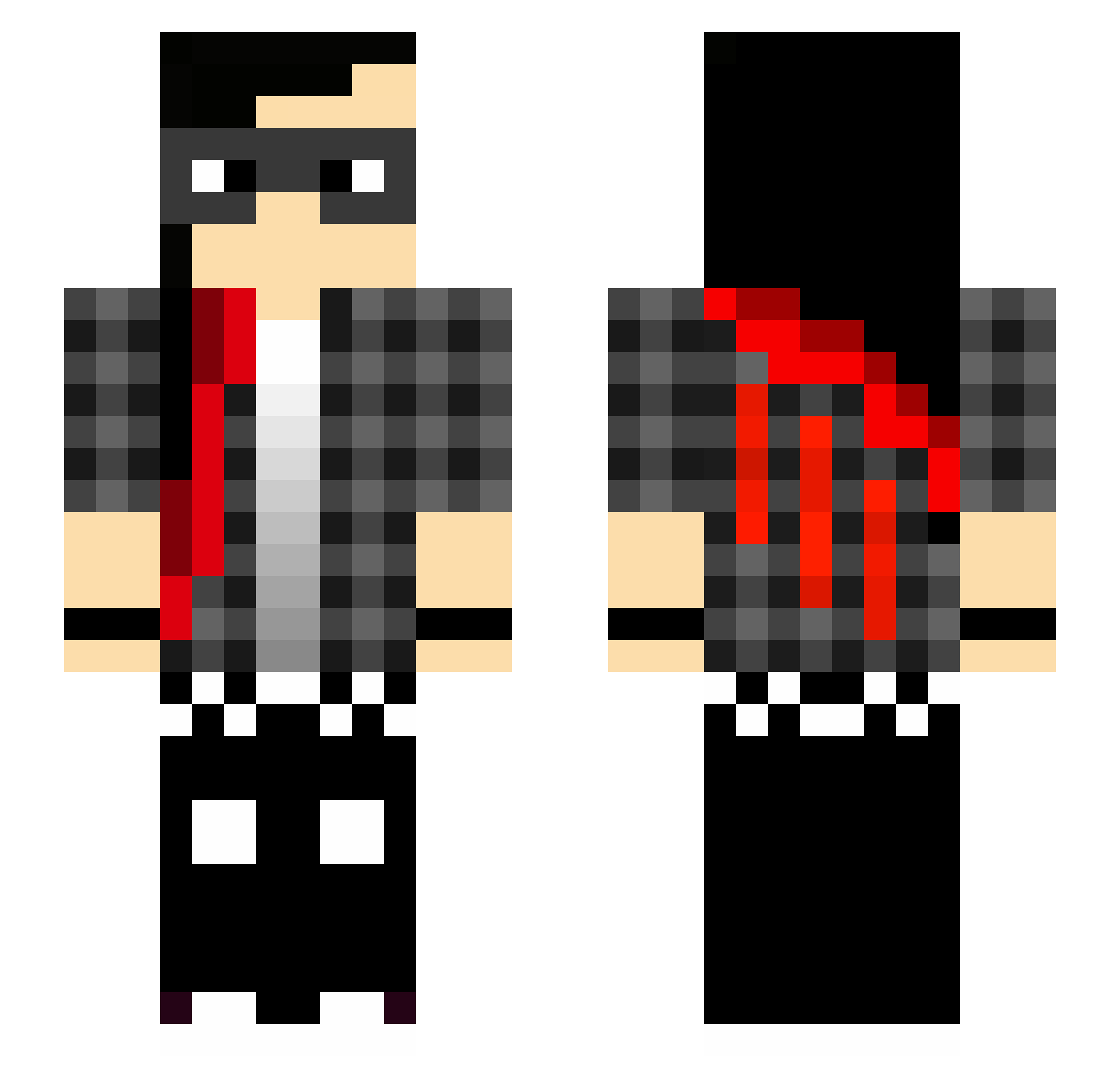 ScarzoJ Minecraft skin, front and back view