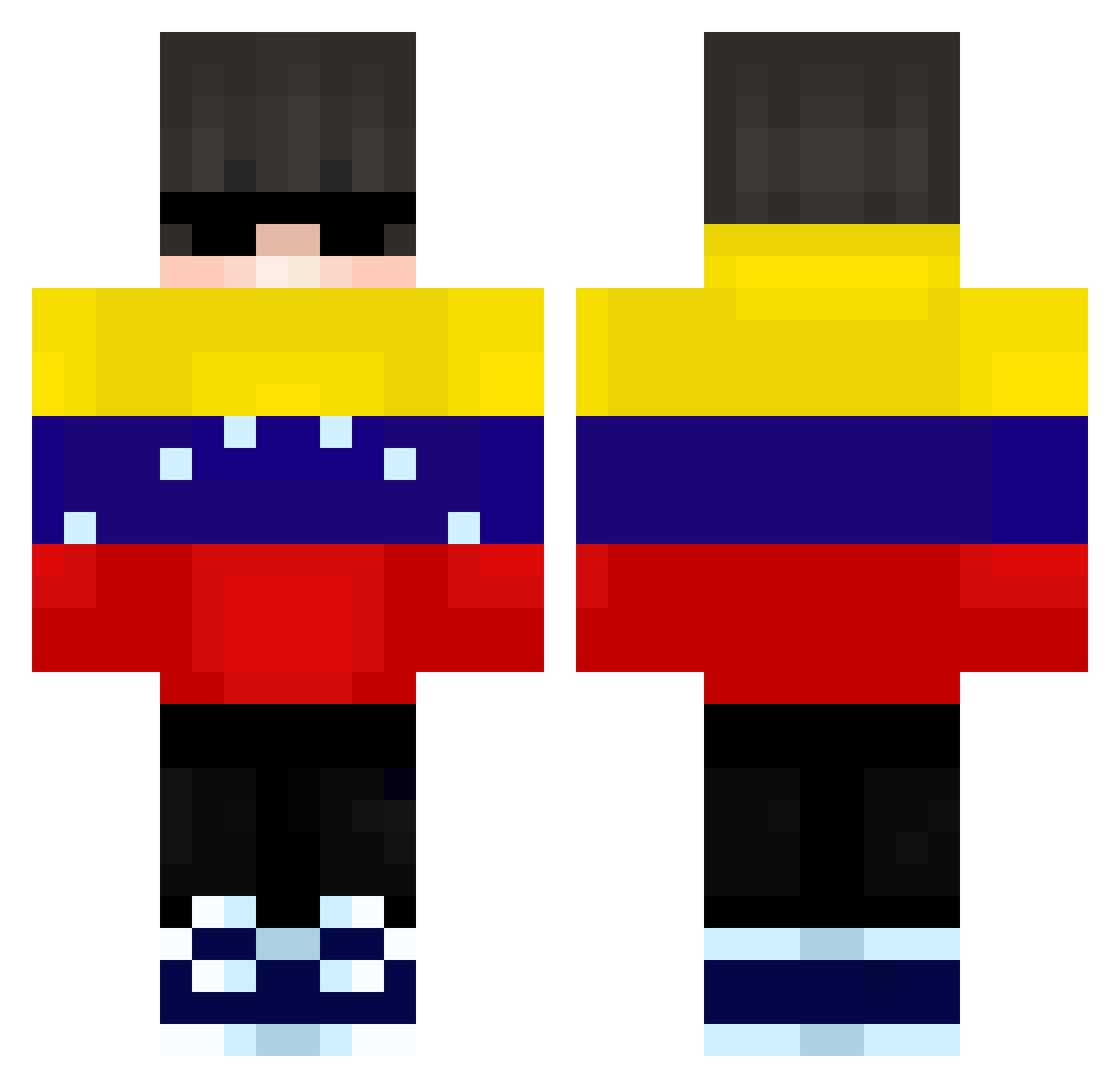 Vojakyss Minecraft skin, front and back view