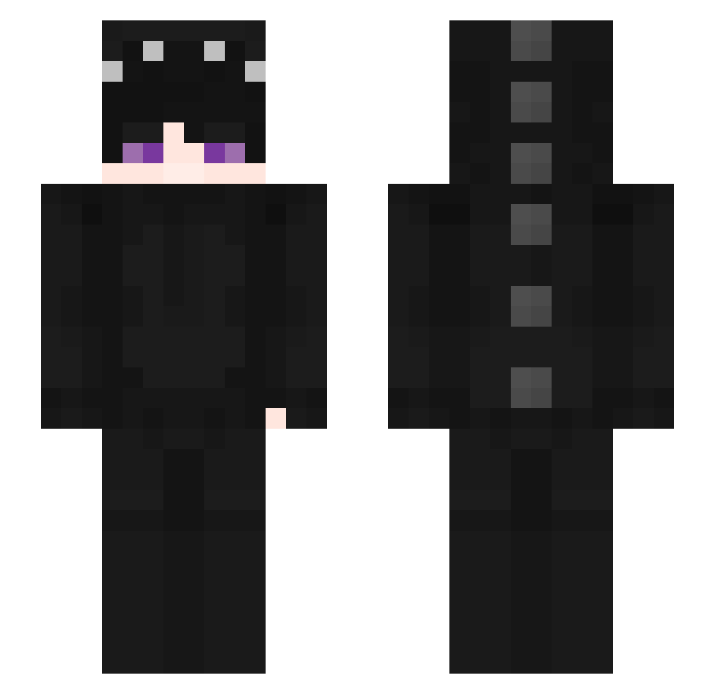 CrisBr0wnie Minecraft skin, front and back view