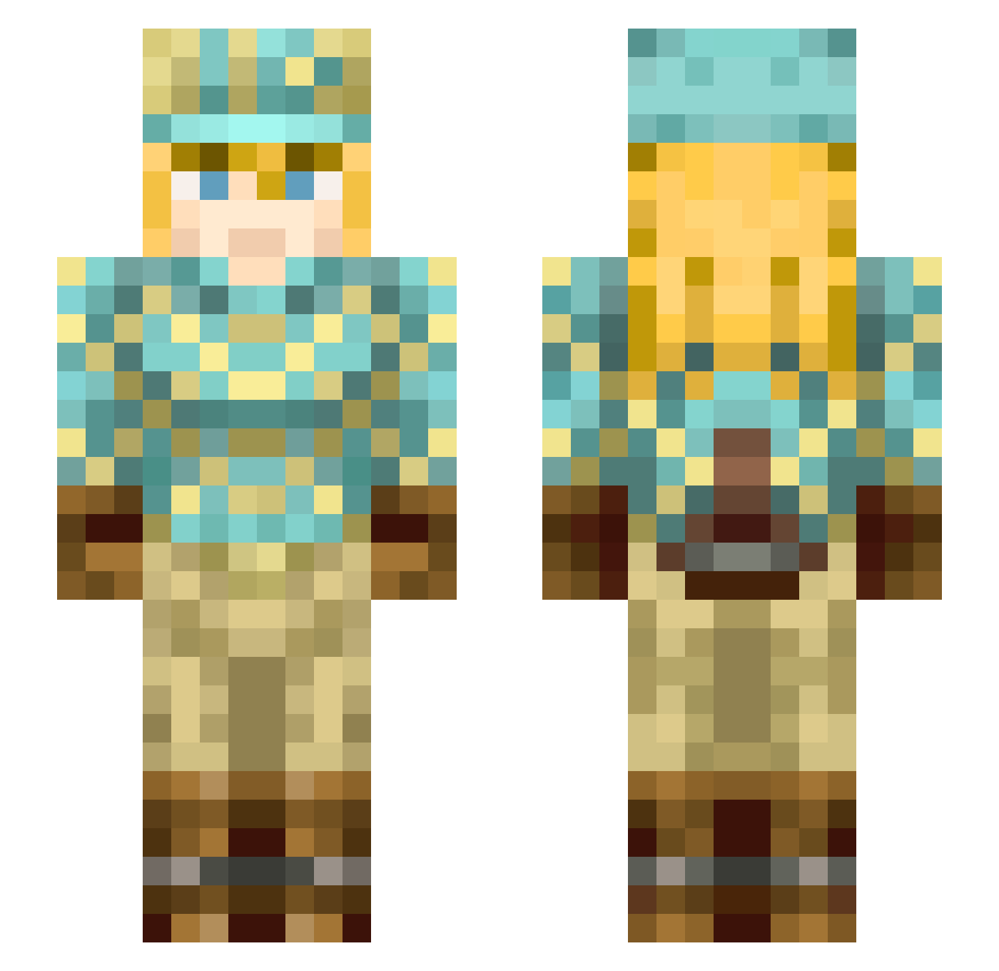 hallelujahh Minecraft skin, front and back view