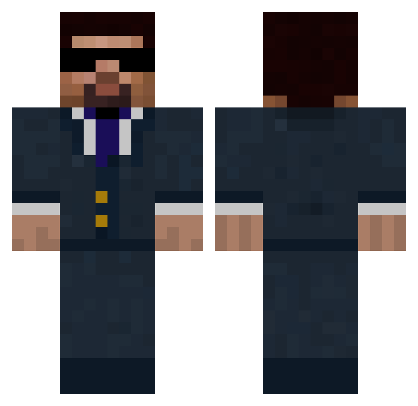 Shmackity Minecraft skin, front and back view