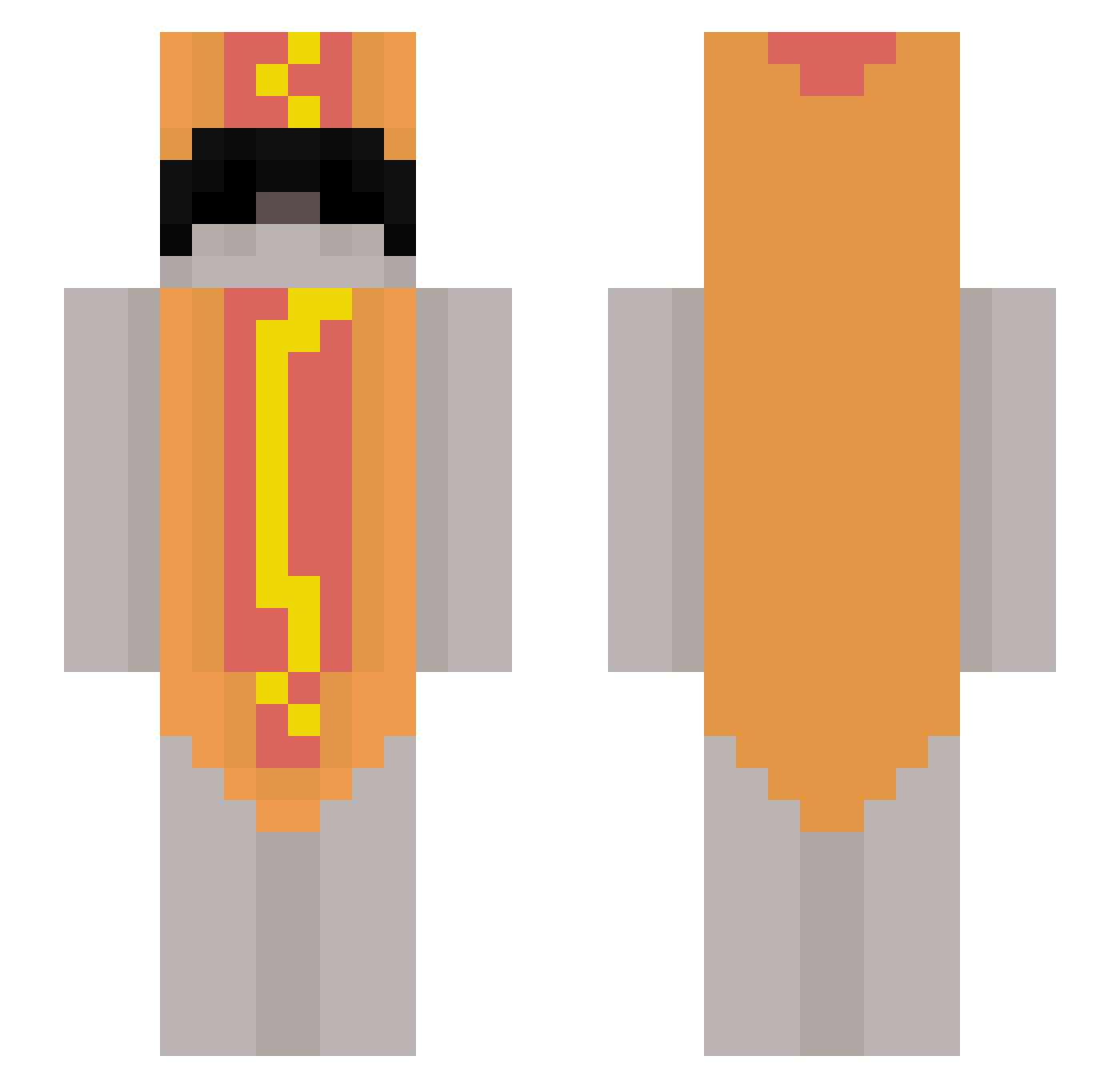 missedawhite Minecraft skin, front and back view