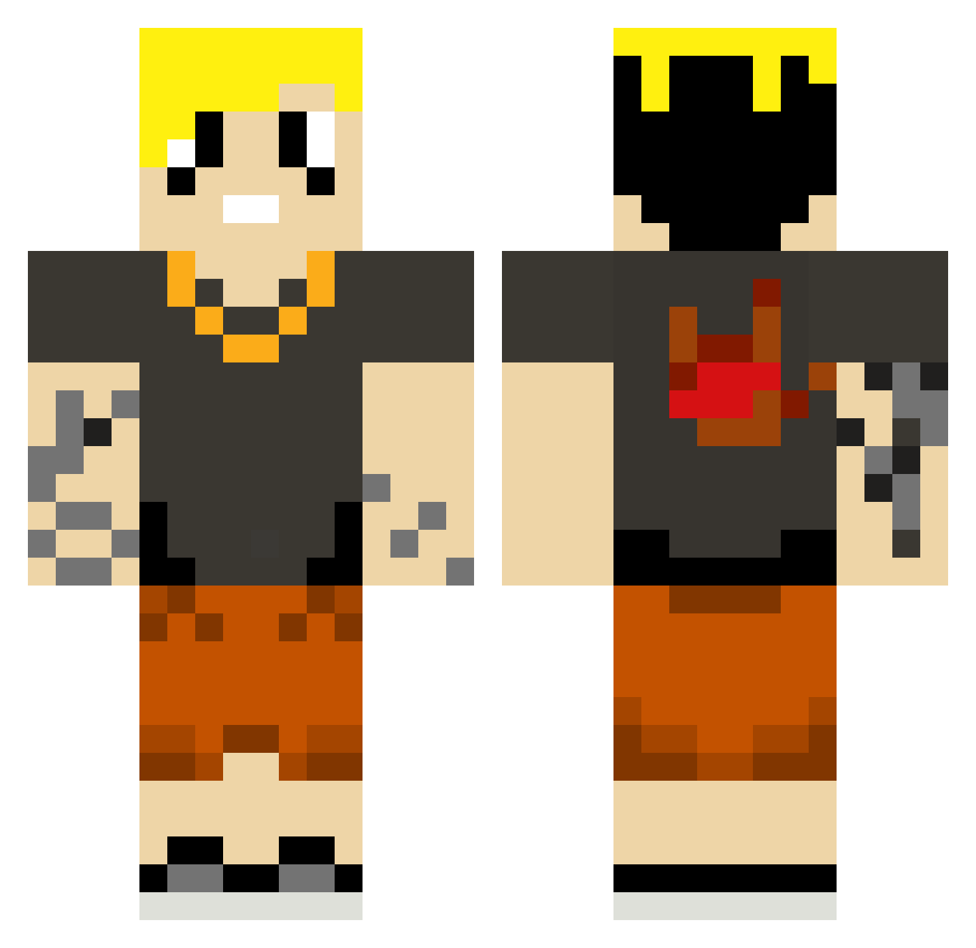 prudi Minecraft skin, front and back view