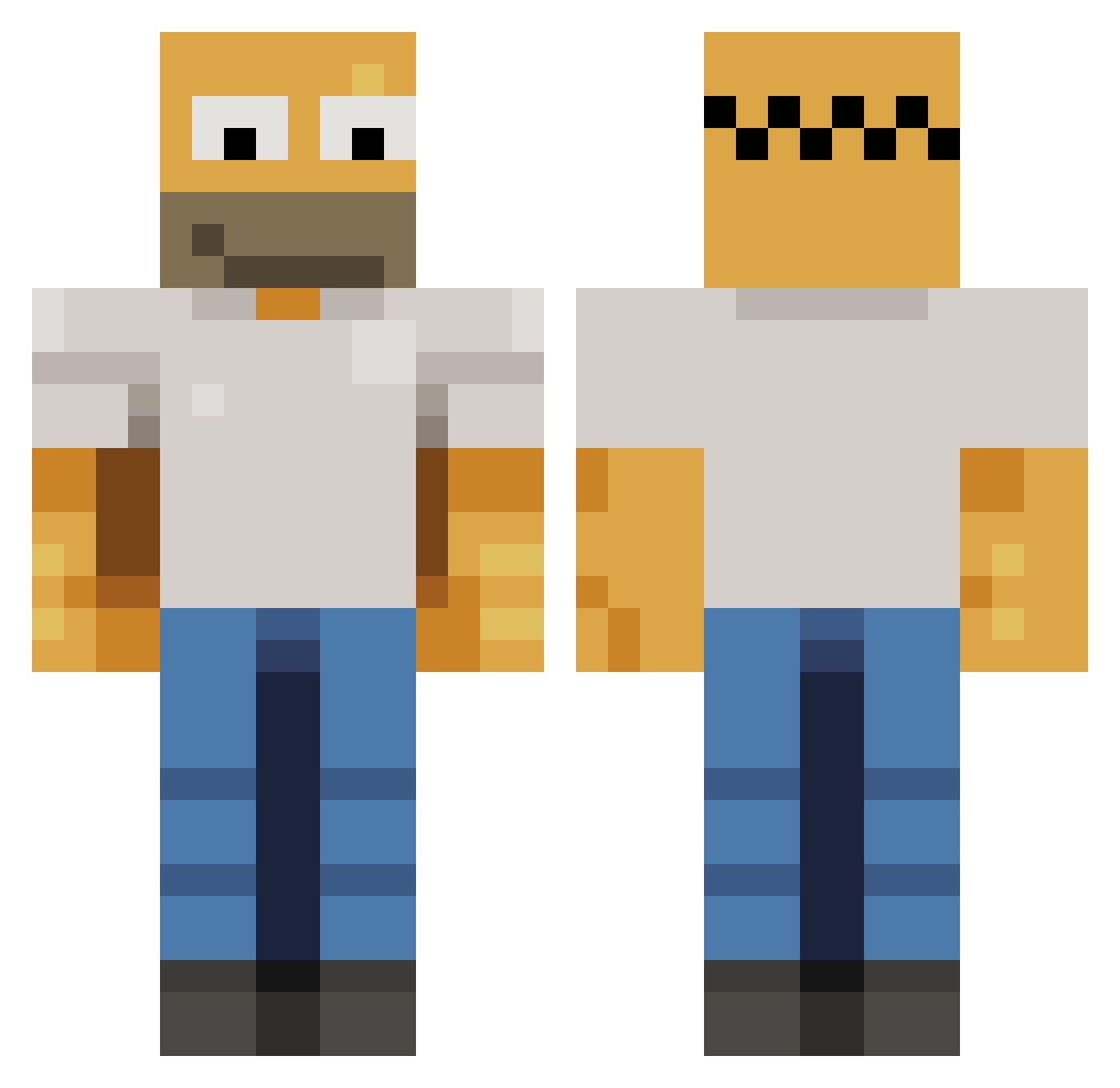 matfelser Minecraft skin, front and back view