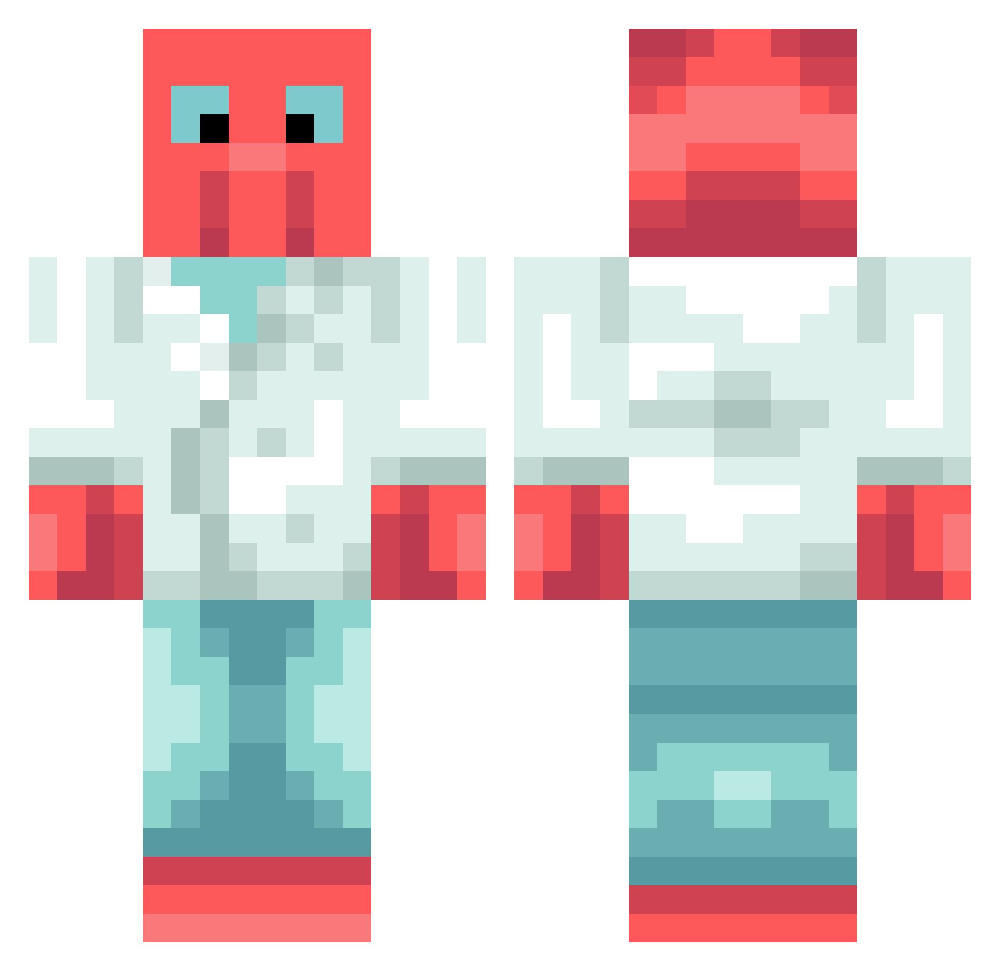 dubba Minecraft skin, front and back view