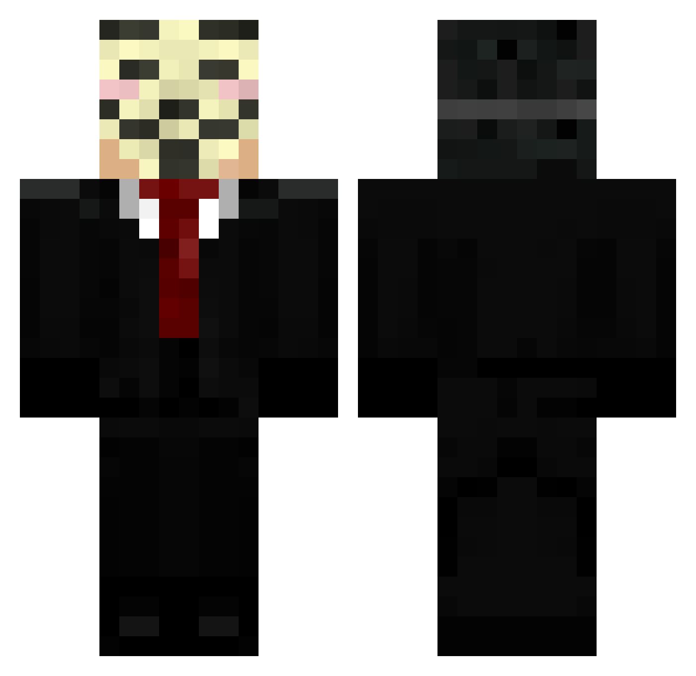 Stern Minecraft skin, front and back view