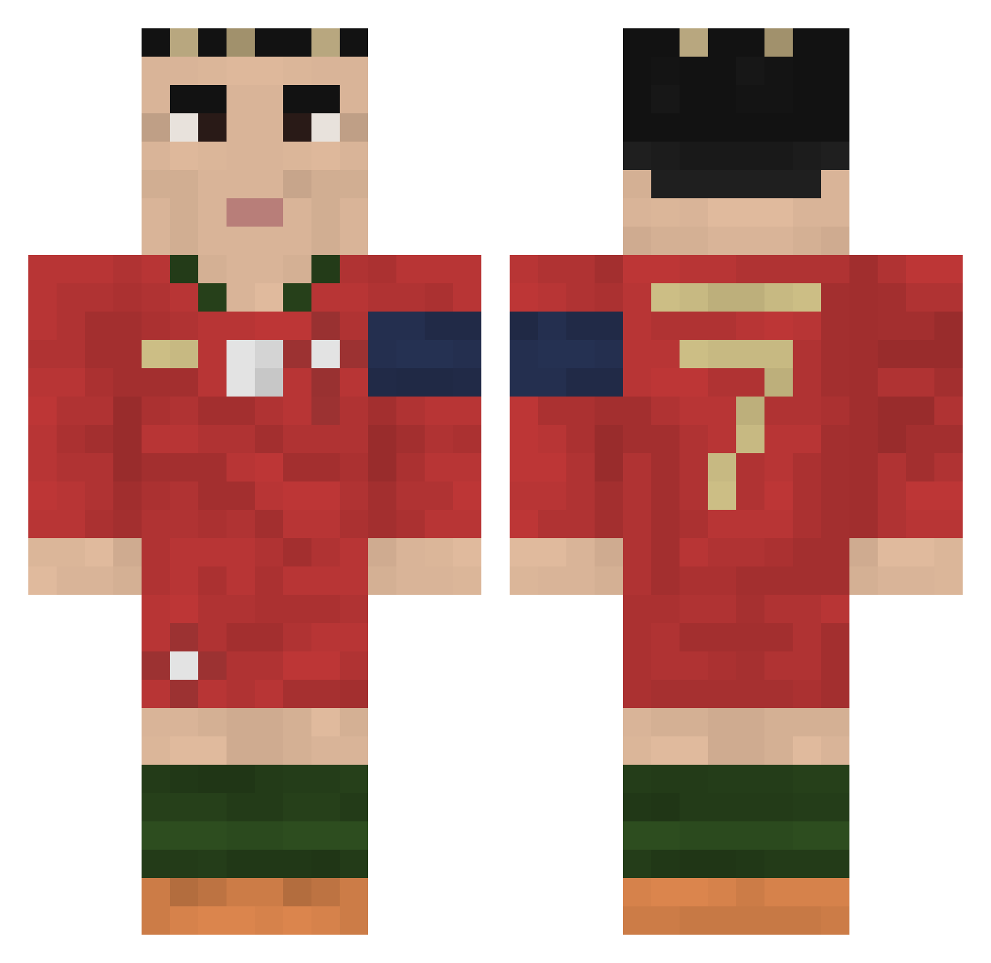 Manu_Gameplay Minecraft skin, front and back view
