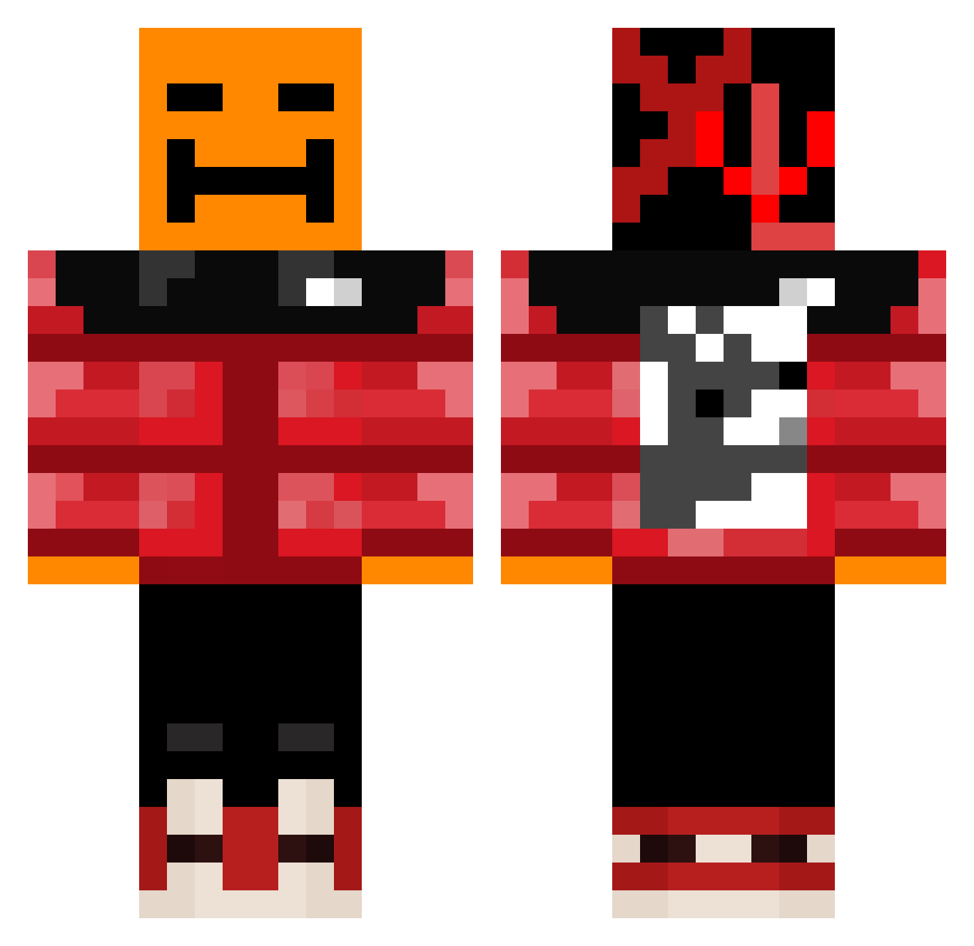 VibeCattt Minecraft skin, front and back view