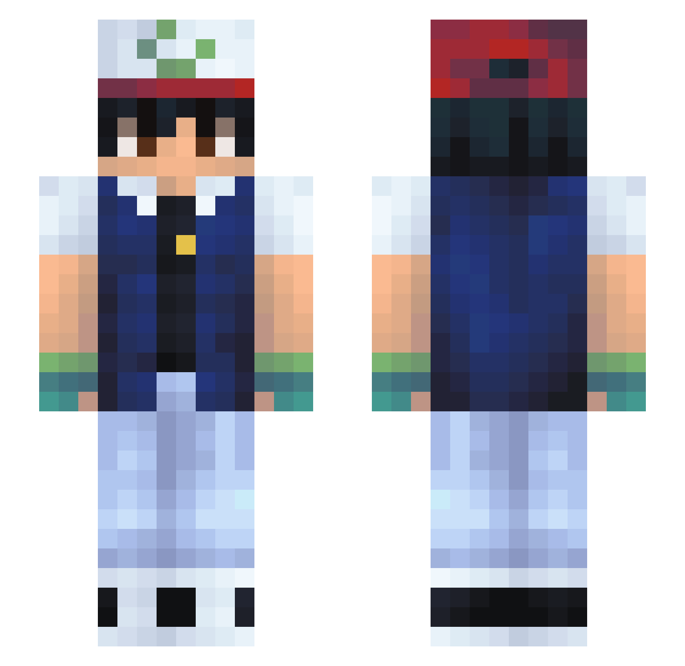 SpikyTwig Minecraft skin, front and back view