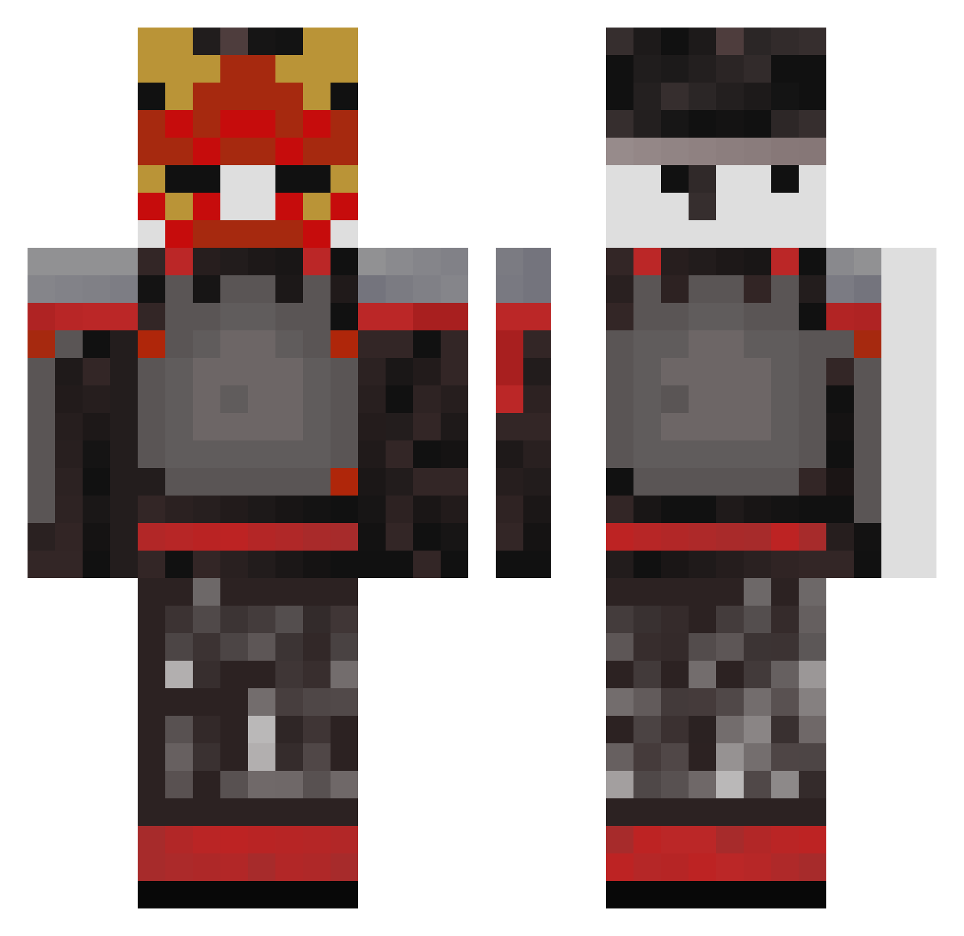 sktbtw Minecraft skin, front and back view