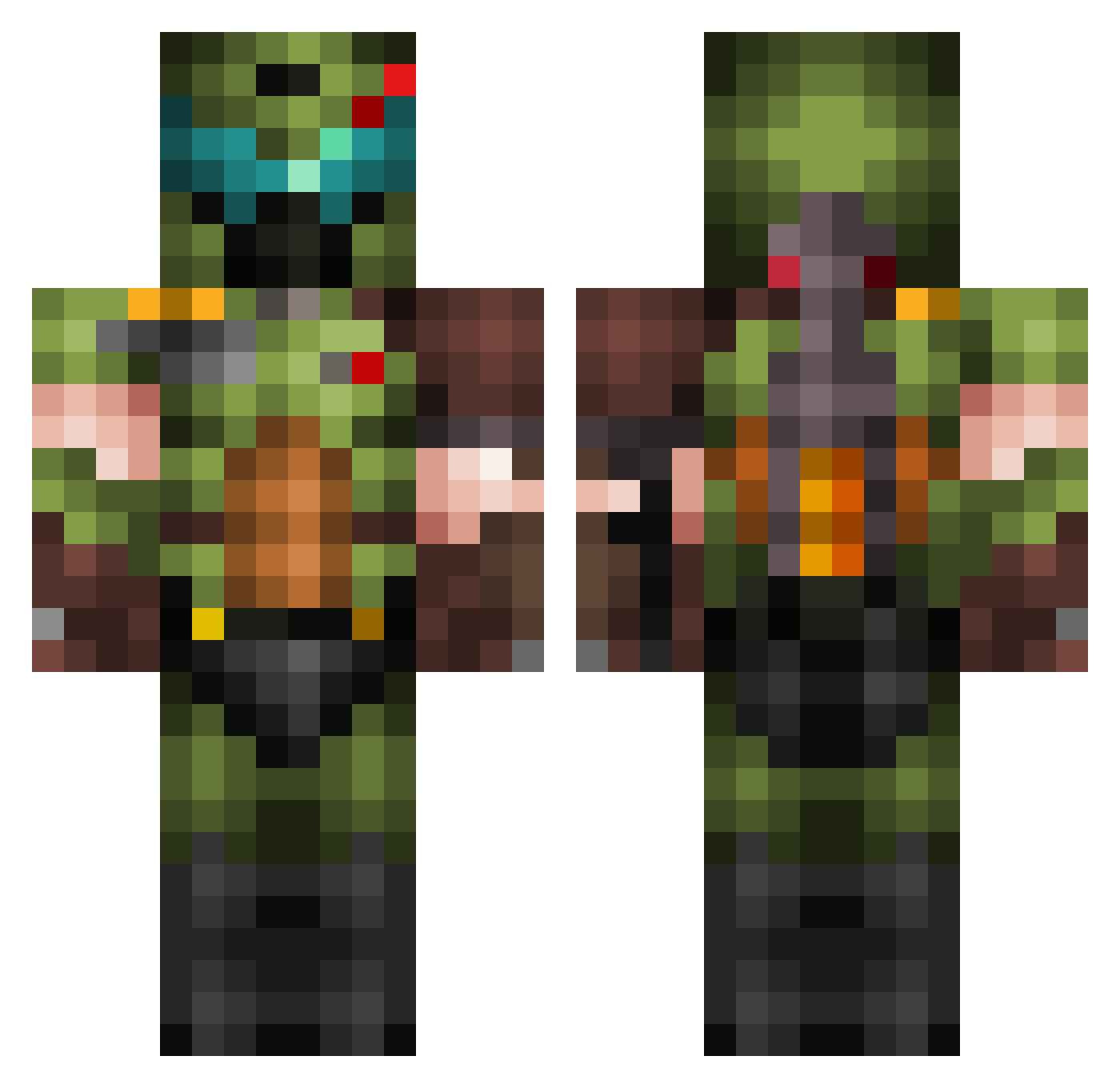 So_So_Hoovan Minecraft skin, front and back view