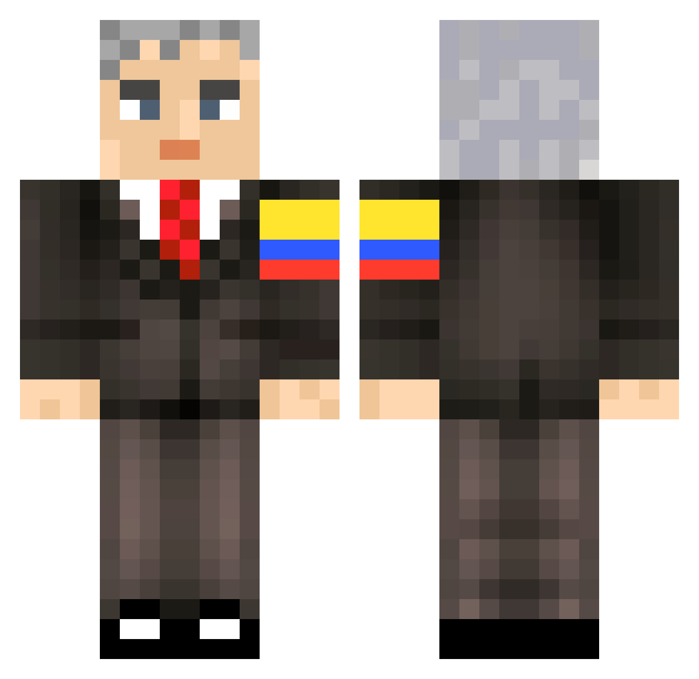 tjommy Minecraft skin, front and back view