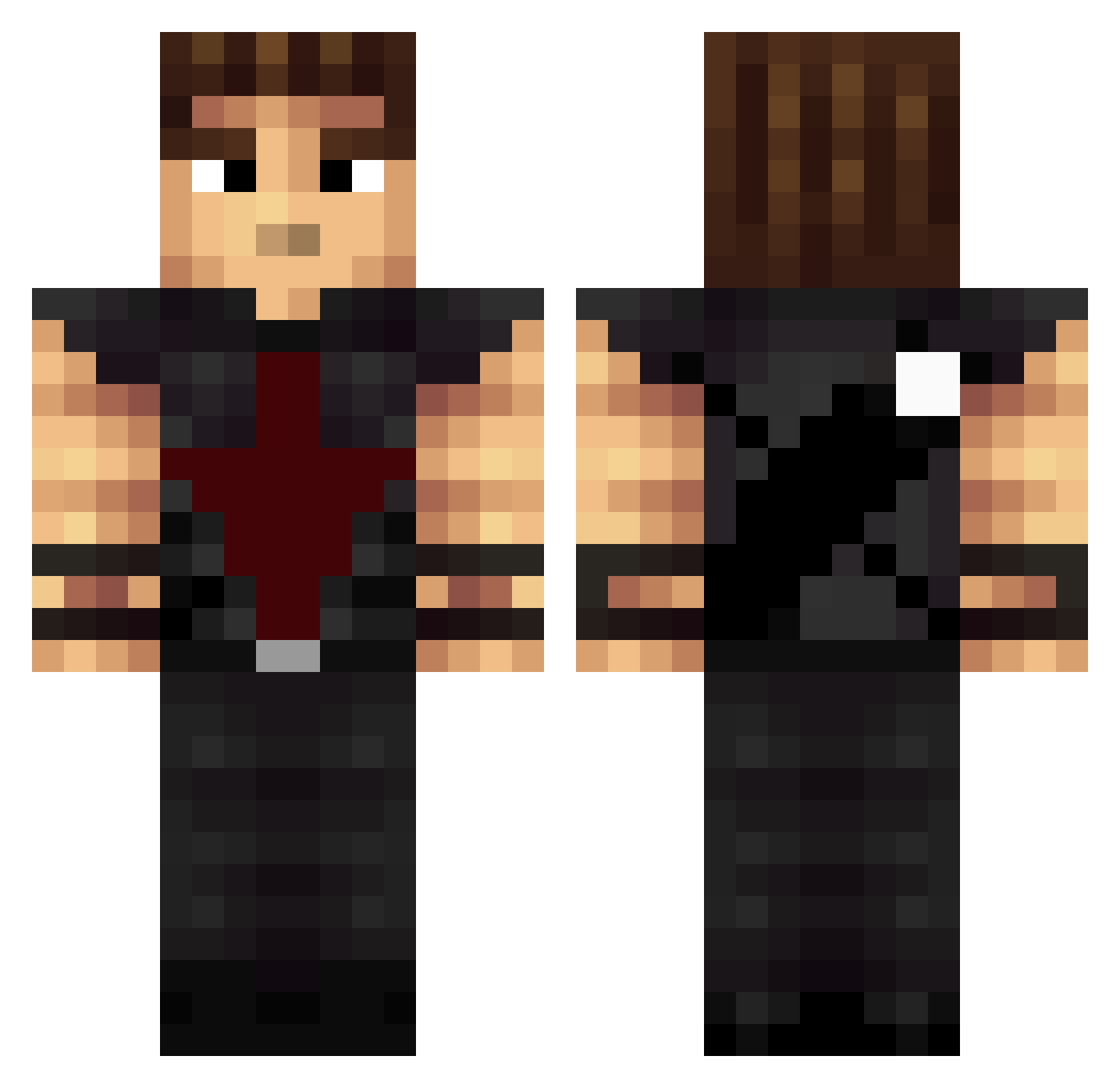 Jasm123HD Minecraft skin, front and back view