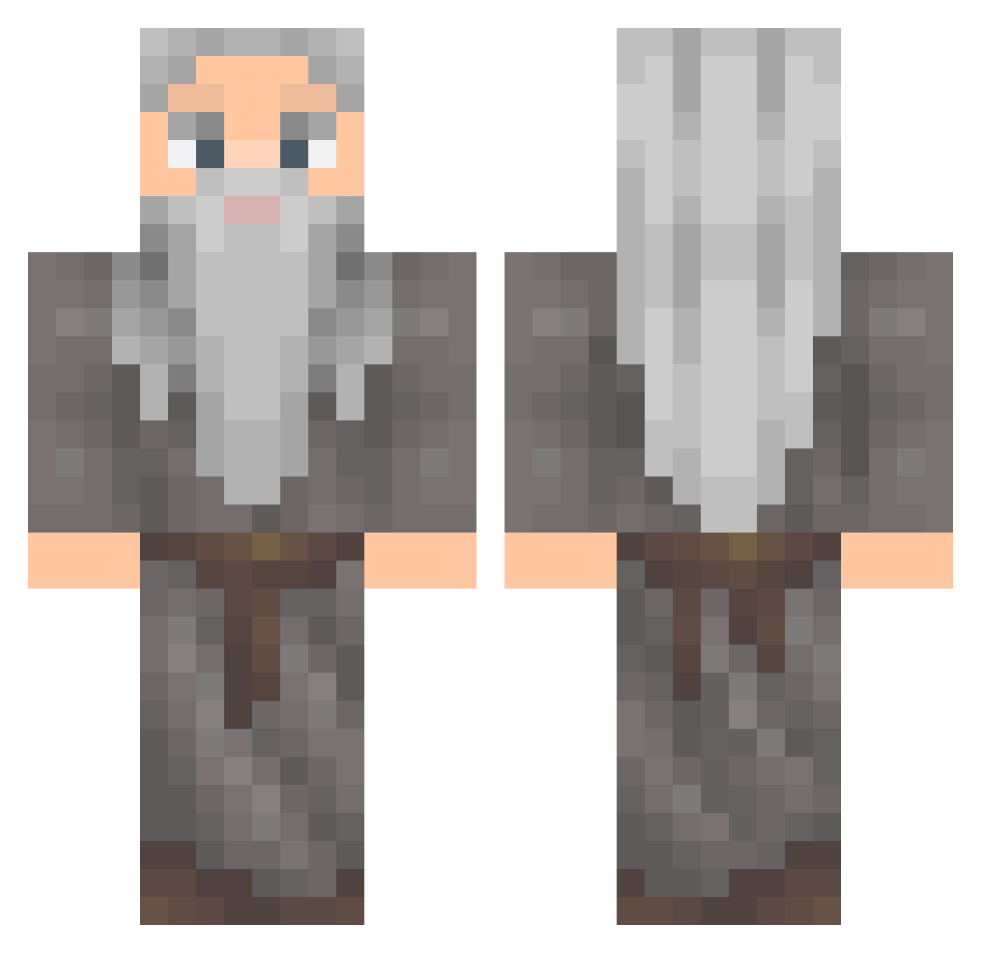 milqee Minecraft skin, front and back view