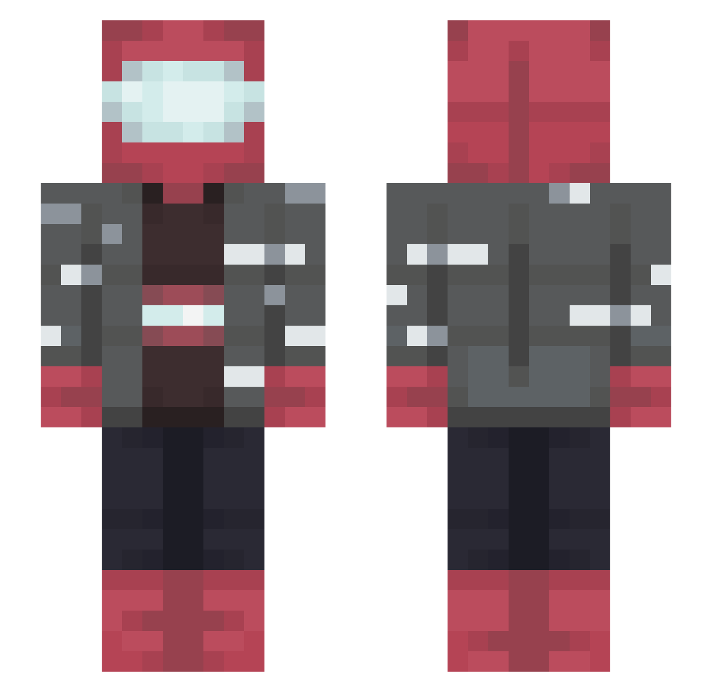 Zezno Minecraft skin, front and back view