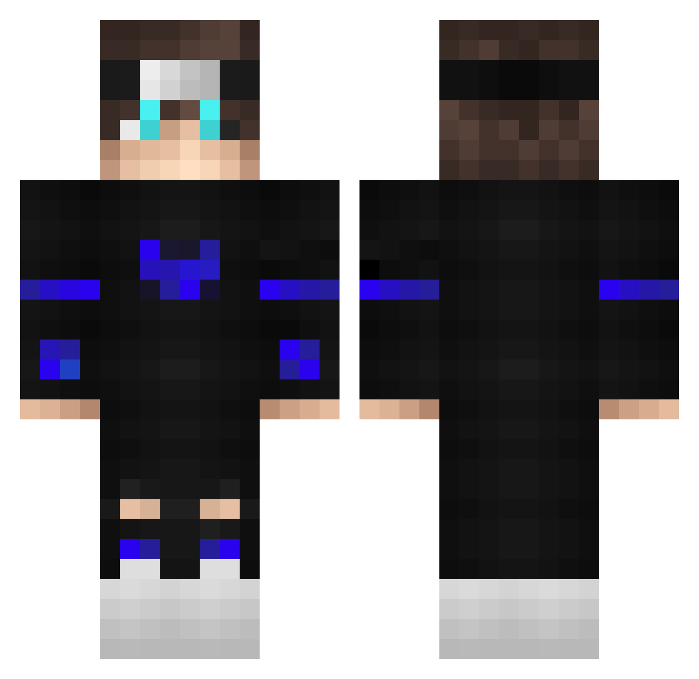 Yaaniik Minecraft skin, front and back view