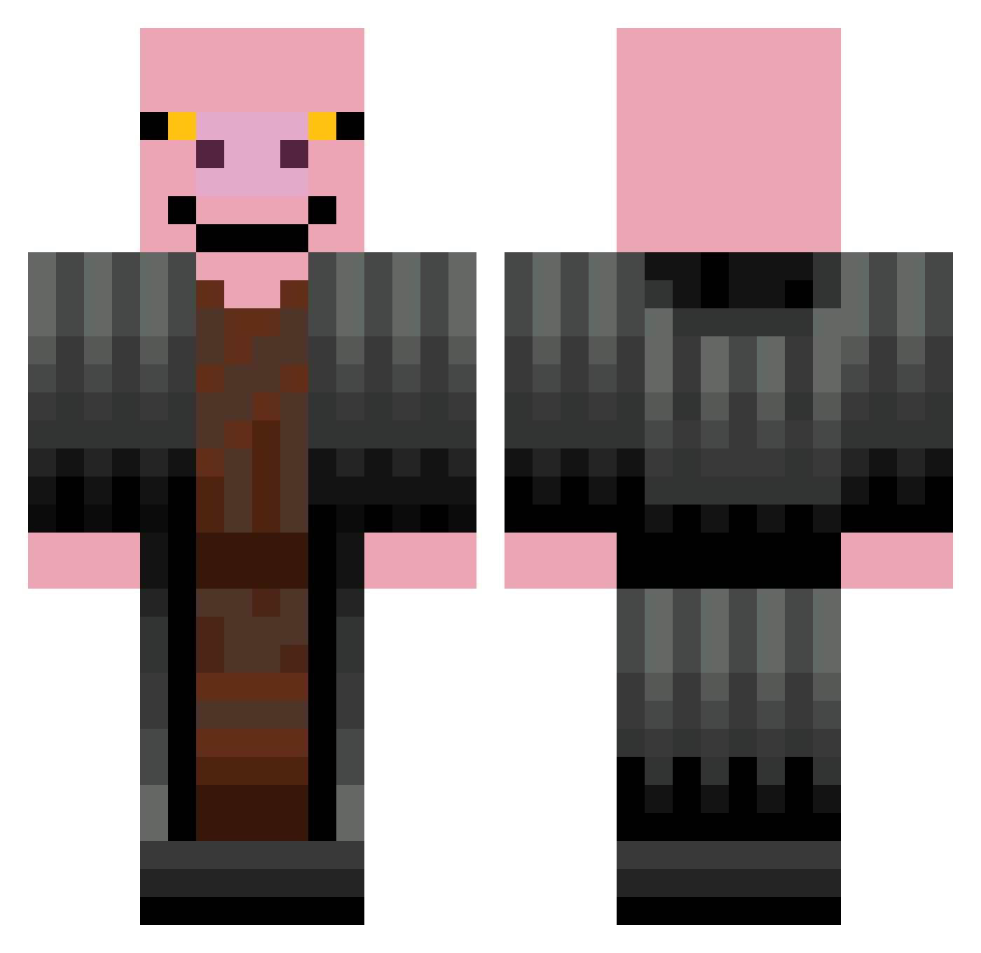 revolverdemon Minecraft skin, front and back view
