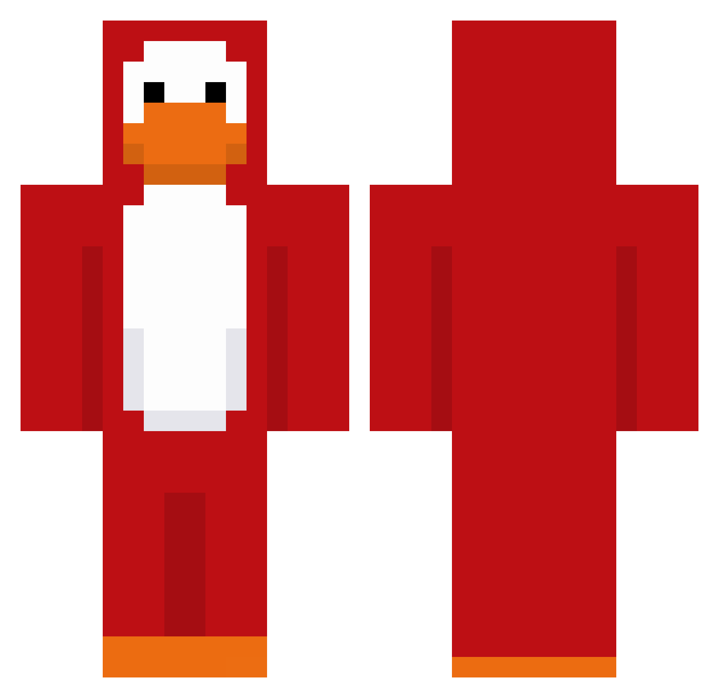 chqckers Minecraft skin, front and back view