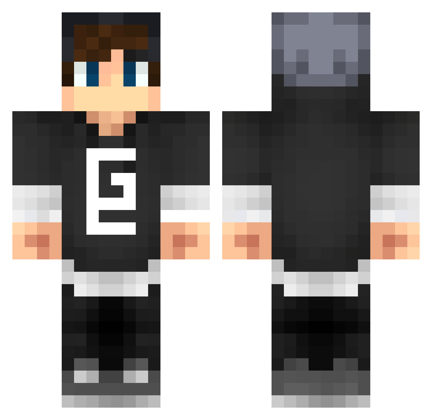 xGravKartoffel Minecraft skin, front and back view