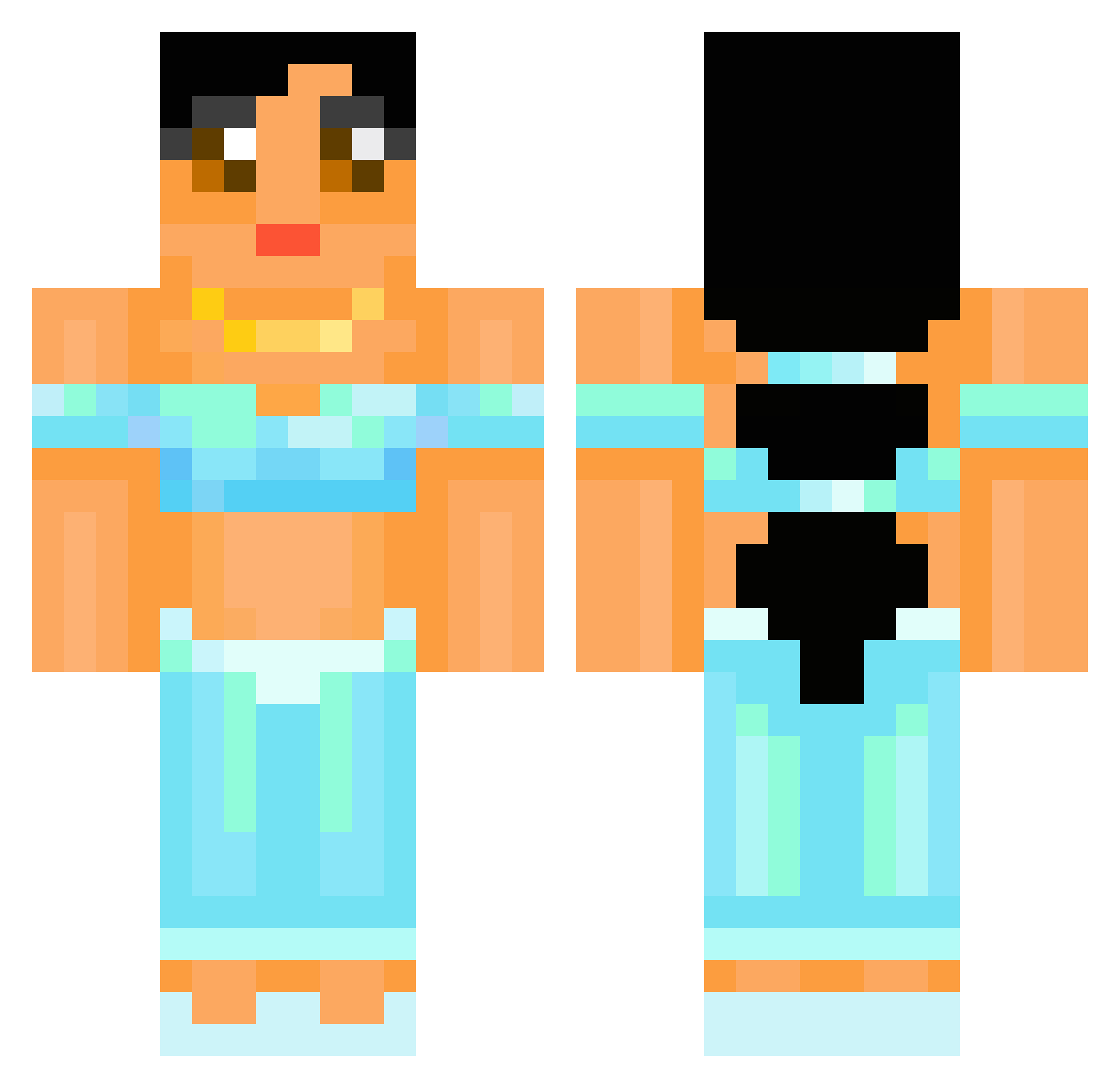 Thrusts Minecraft skin, front and back view