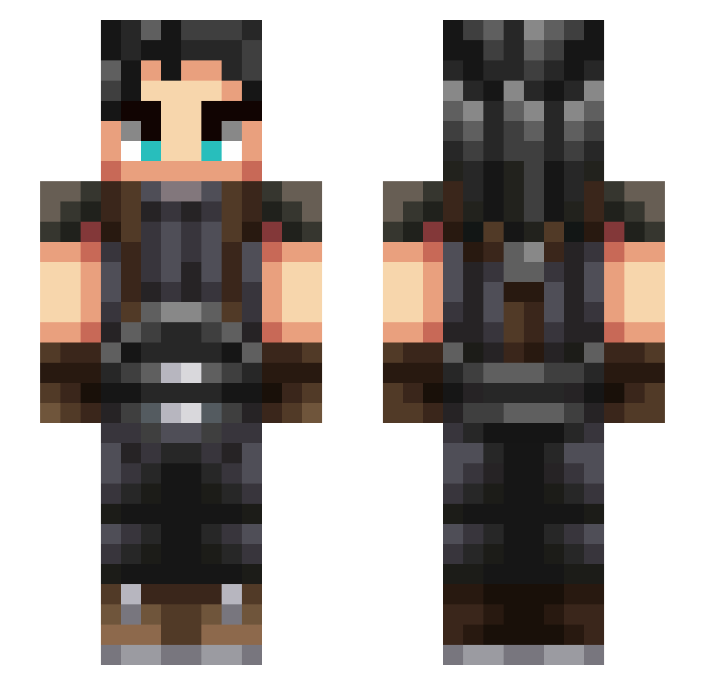 xXArthurMorganXx Minecraft skin, front and back view