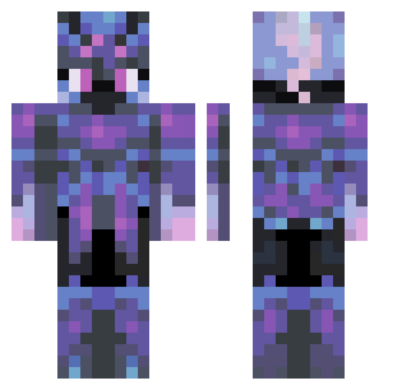 Monito18 Minecraft skin, front and back view