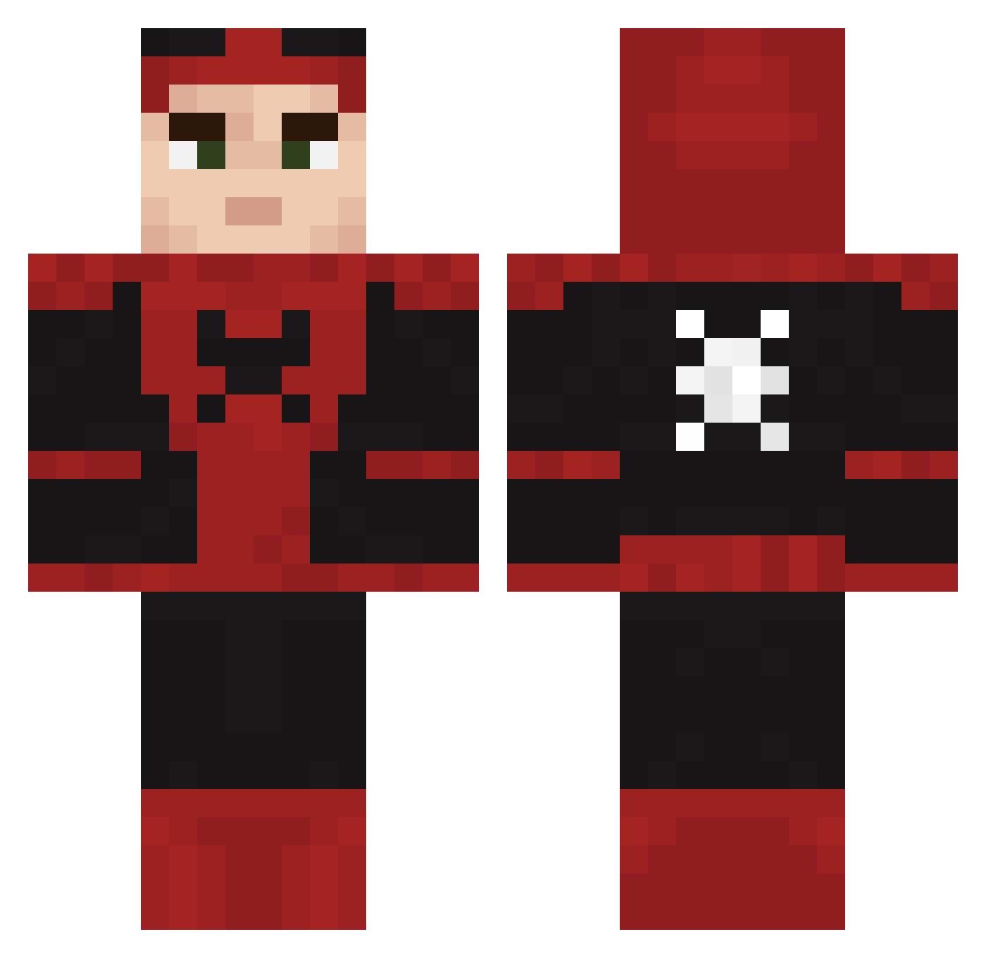 Kazutm1 Minecraft skin, front and back view