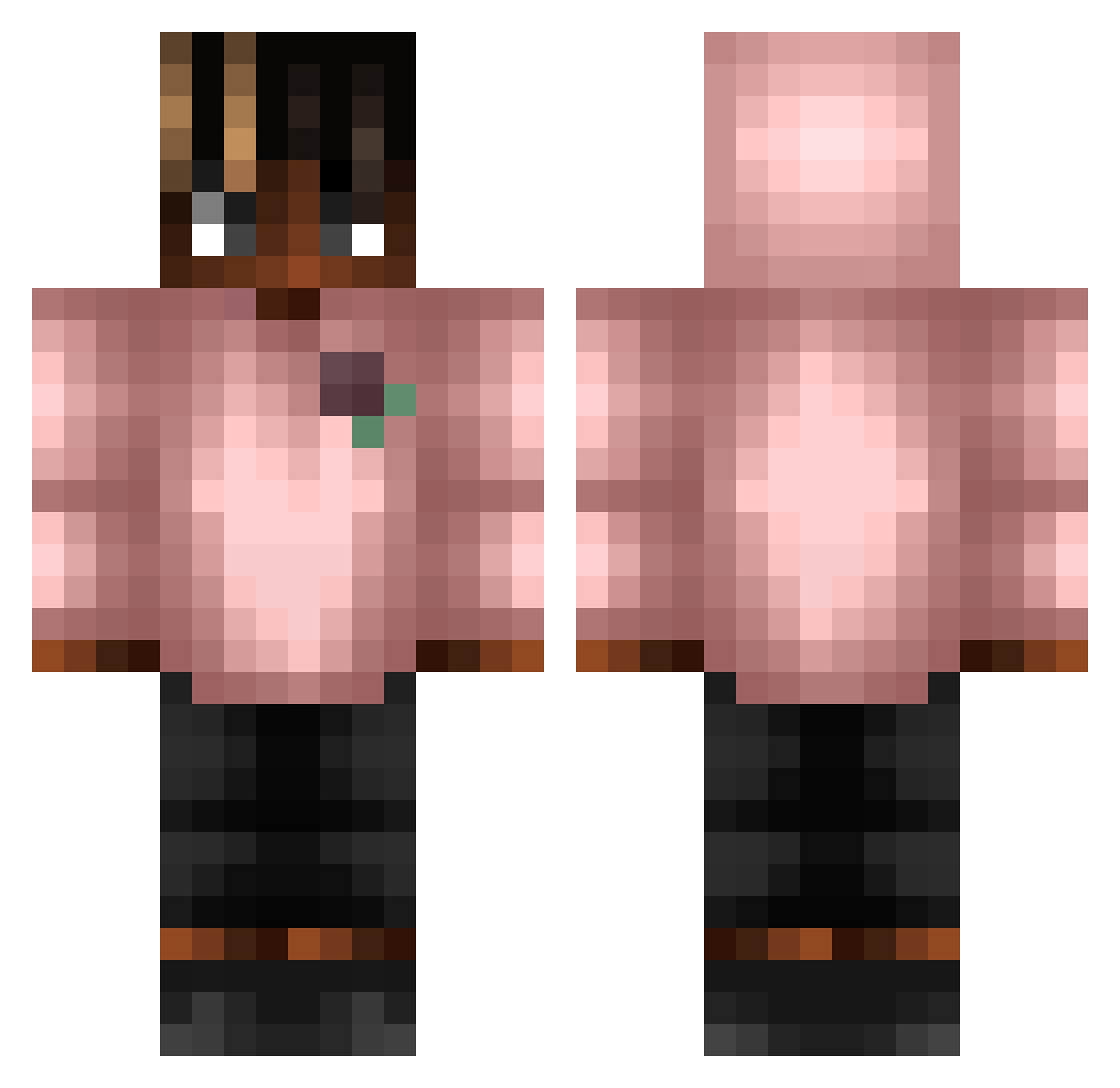 Dalia Minecraft skin, front and back view