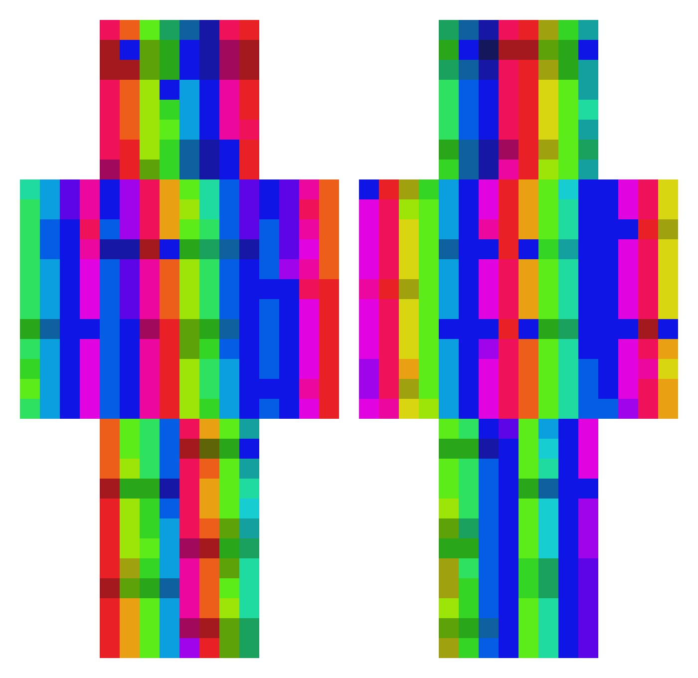 Skeppit Minecraft skin, front and back view