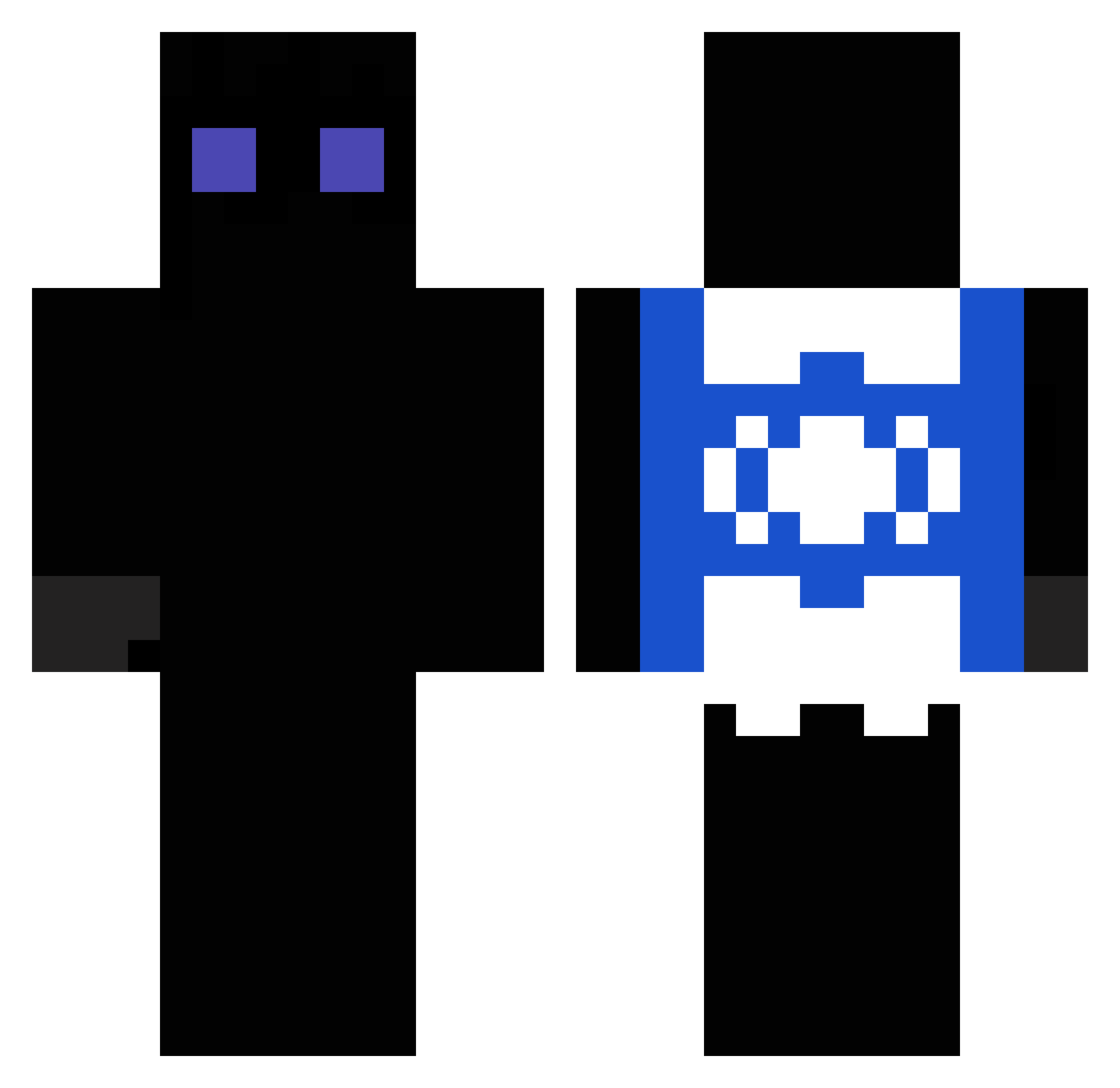 R4tan Minecraft skin, front and back view