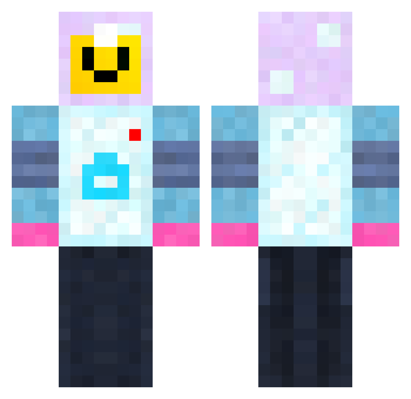 Sommodo Minecraft skin, front and back view