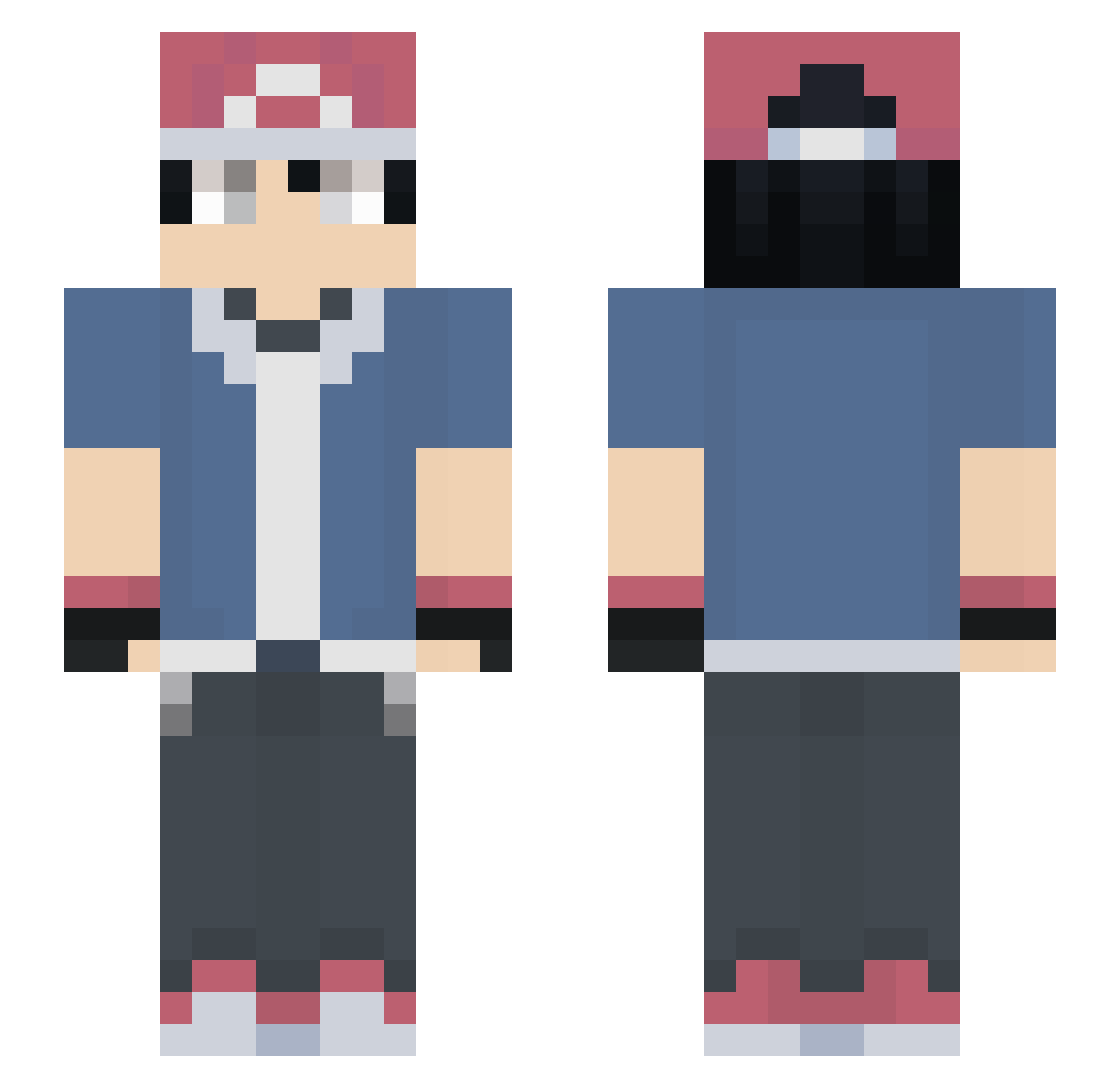 JStaaks Minecraft skin, front and back view