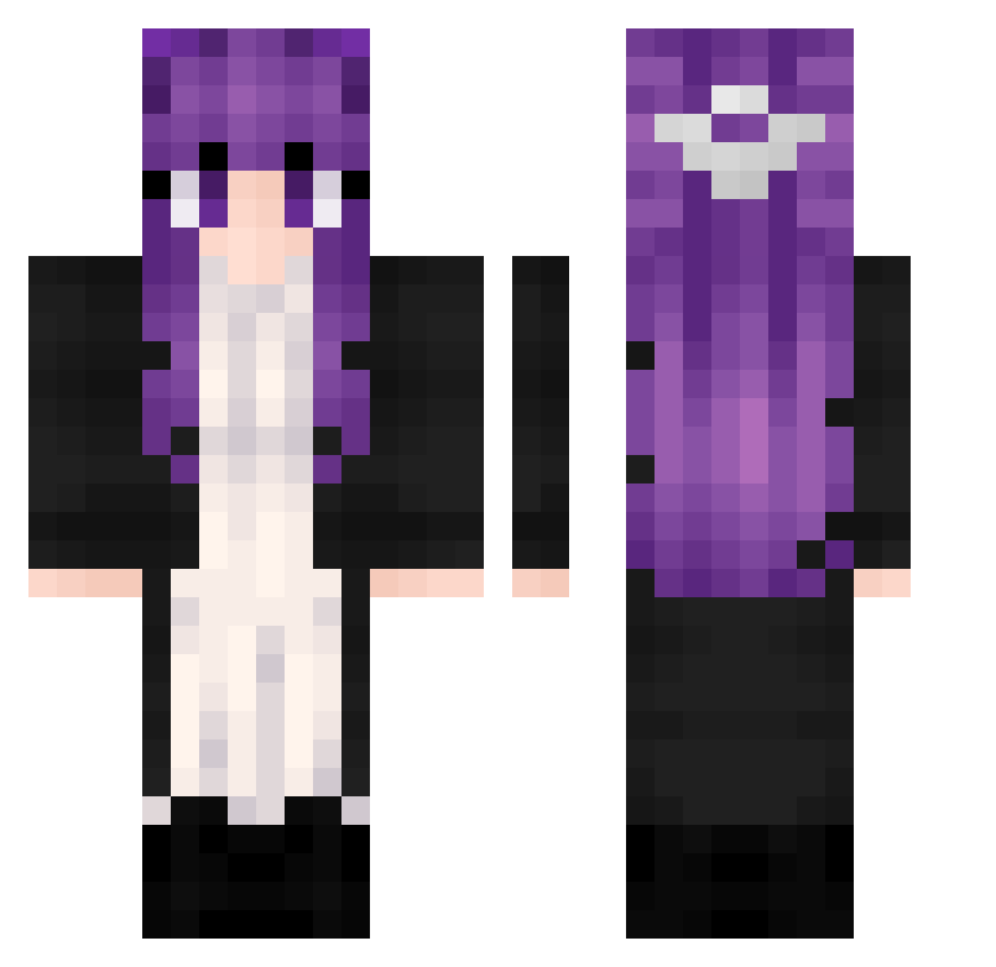 RainSton Minecraft skin, front and back view