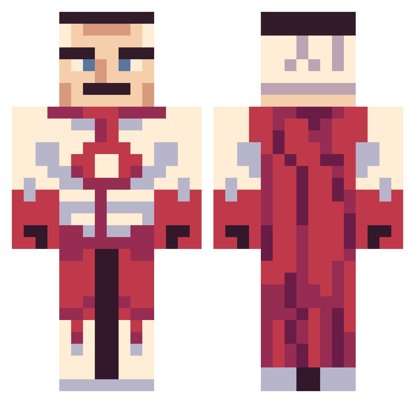 PAPA__JOHNS Minecraft skin, front and back view