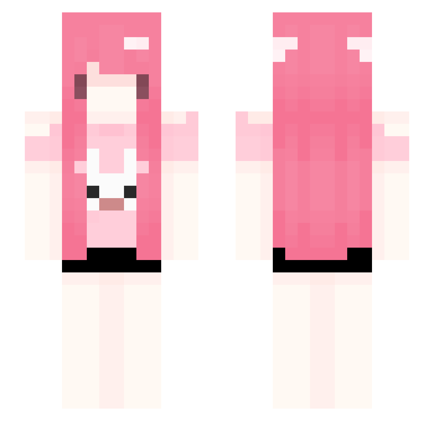 Vxkzy Minecraft skin, front and back view
