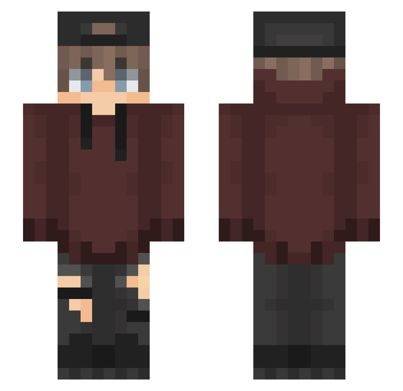 smooth3291 Minecraft skin, front and back view
