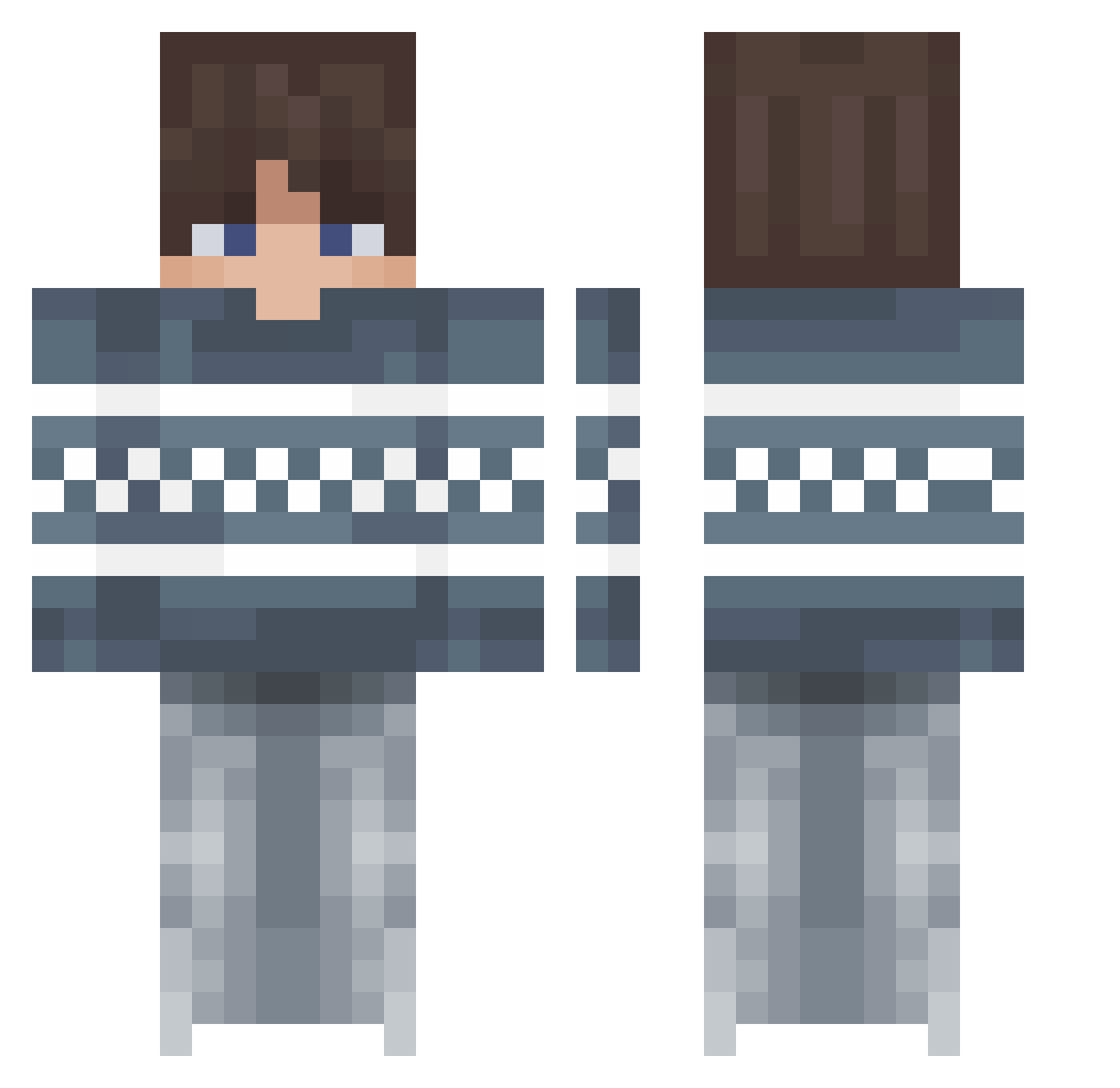 xaverinBW Minecraft skin, front and back view