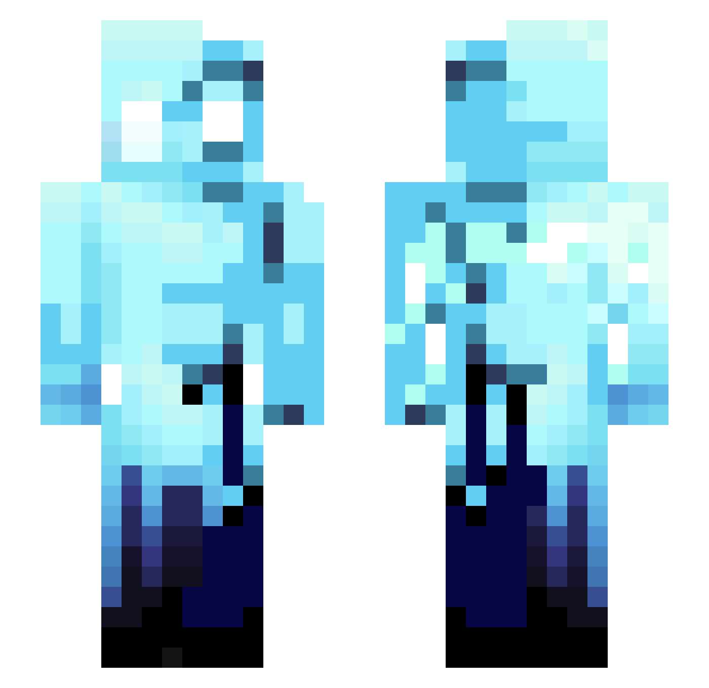Sinaitex Minecraft skin, front and back view