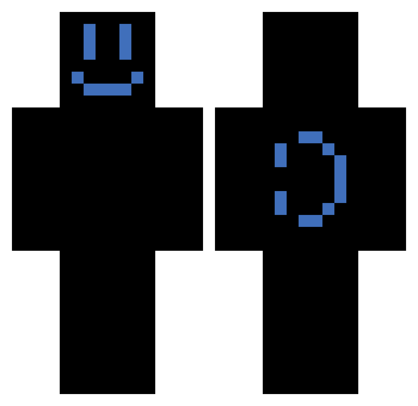 Guest23P Minecraft skin, front and back view