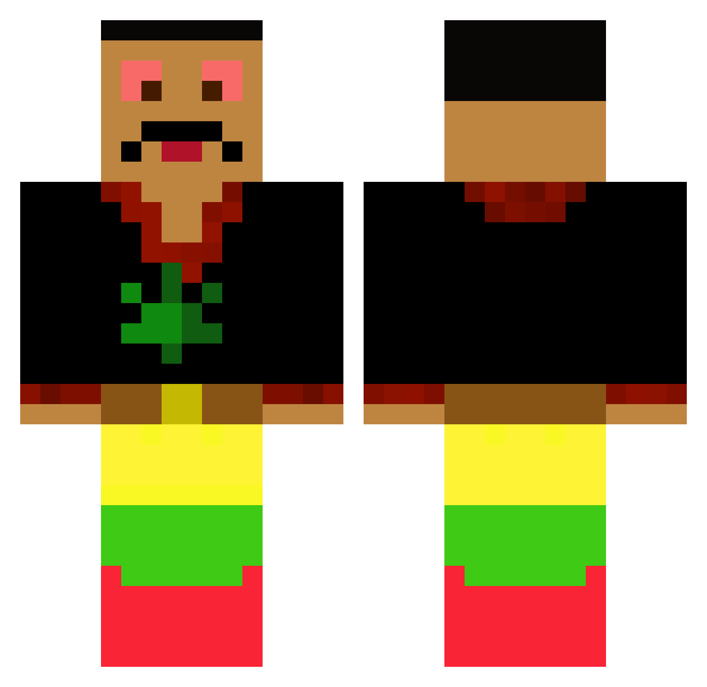 ikylad Minecraft skin, front and back view